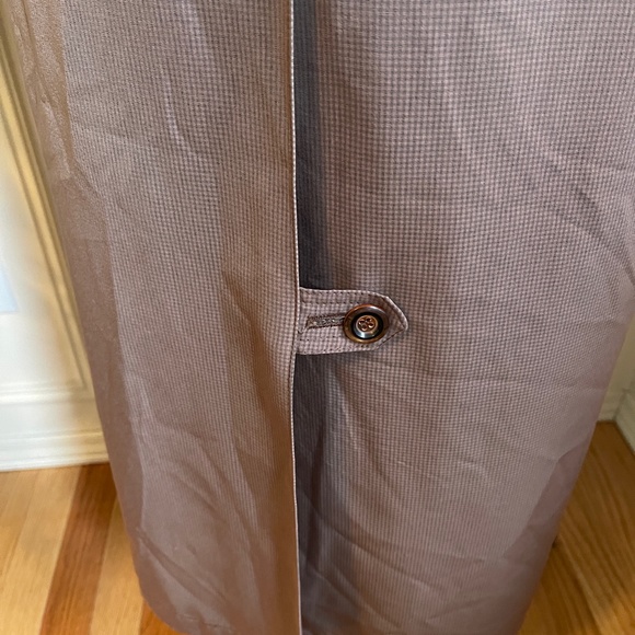 Vintage Women's Utex Design Trench Coat Tan Double Breasted Gingham 4 6 8 Y2K - Picture 7 of 11